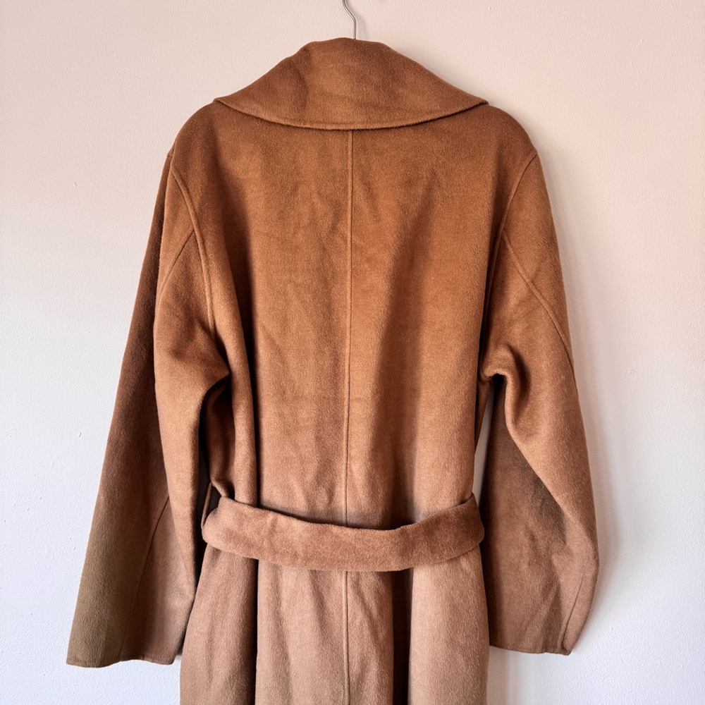 NWT Lauren Ralph Lauren Double-Faced Wool Wrap Coat Honey Tan Belted Size 16 - Picture 5 of 14